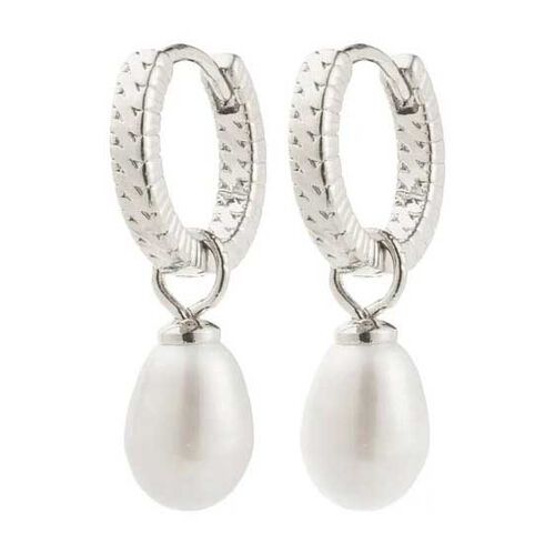 Pilgrim Elliana White Earrings - Silver Plated